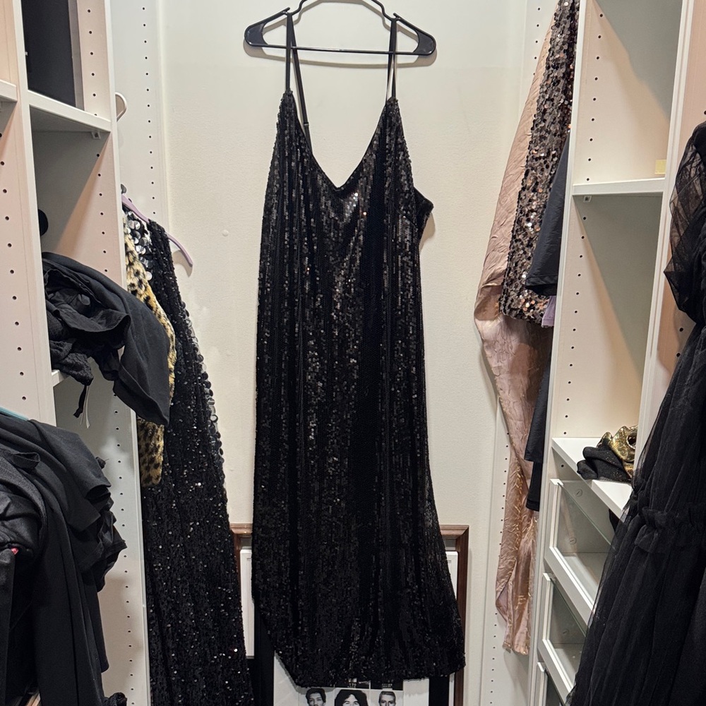 Eloquii Black Sequin Maxi Dress